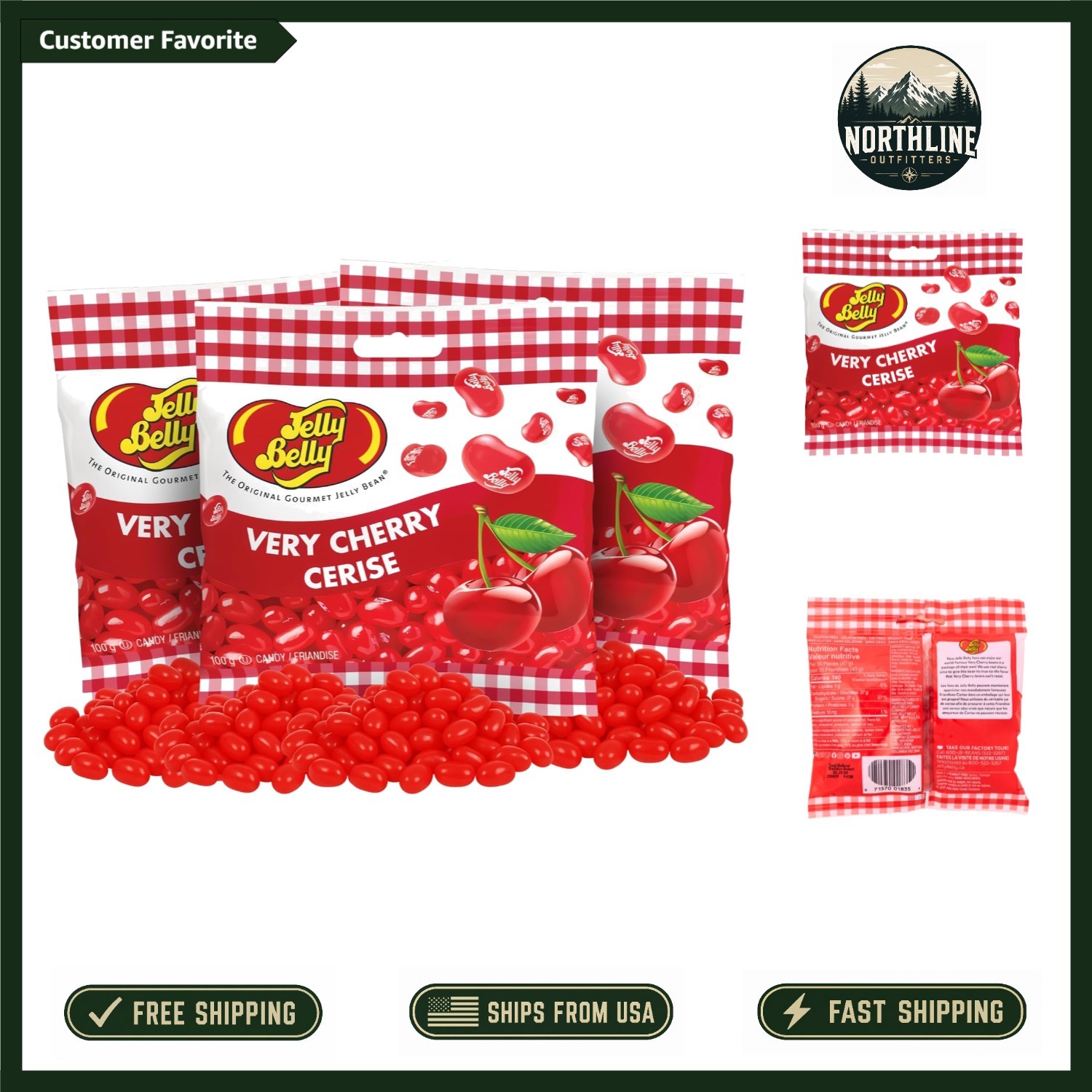 Bursting with Flavor: Very Cherry Gluten-Free Jelly Beans 3 Pack – 10.5 Ounce