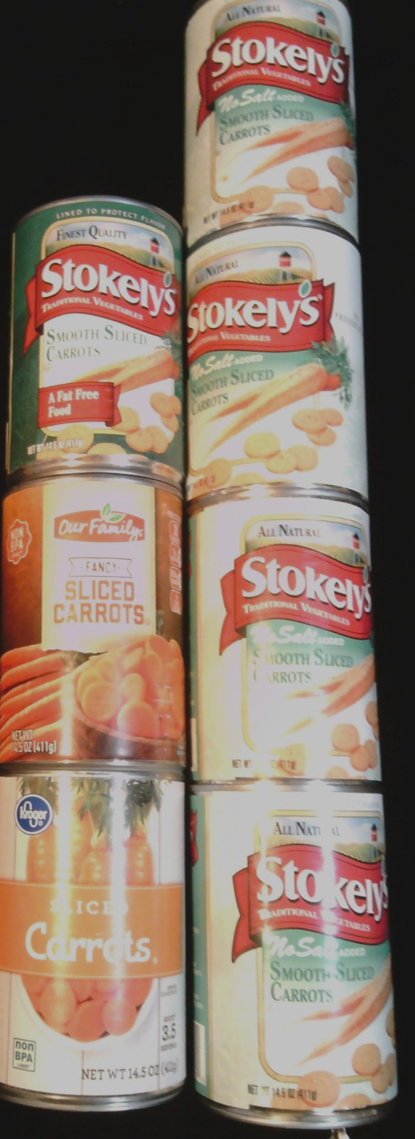 LOT 7 Smooth/Sliced/No Salt Added Carrots 14.5oz (12/27 (1), 8/28 (1), 12/28 (5)