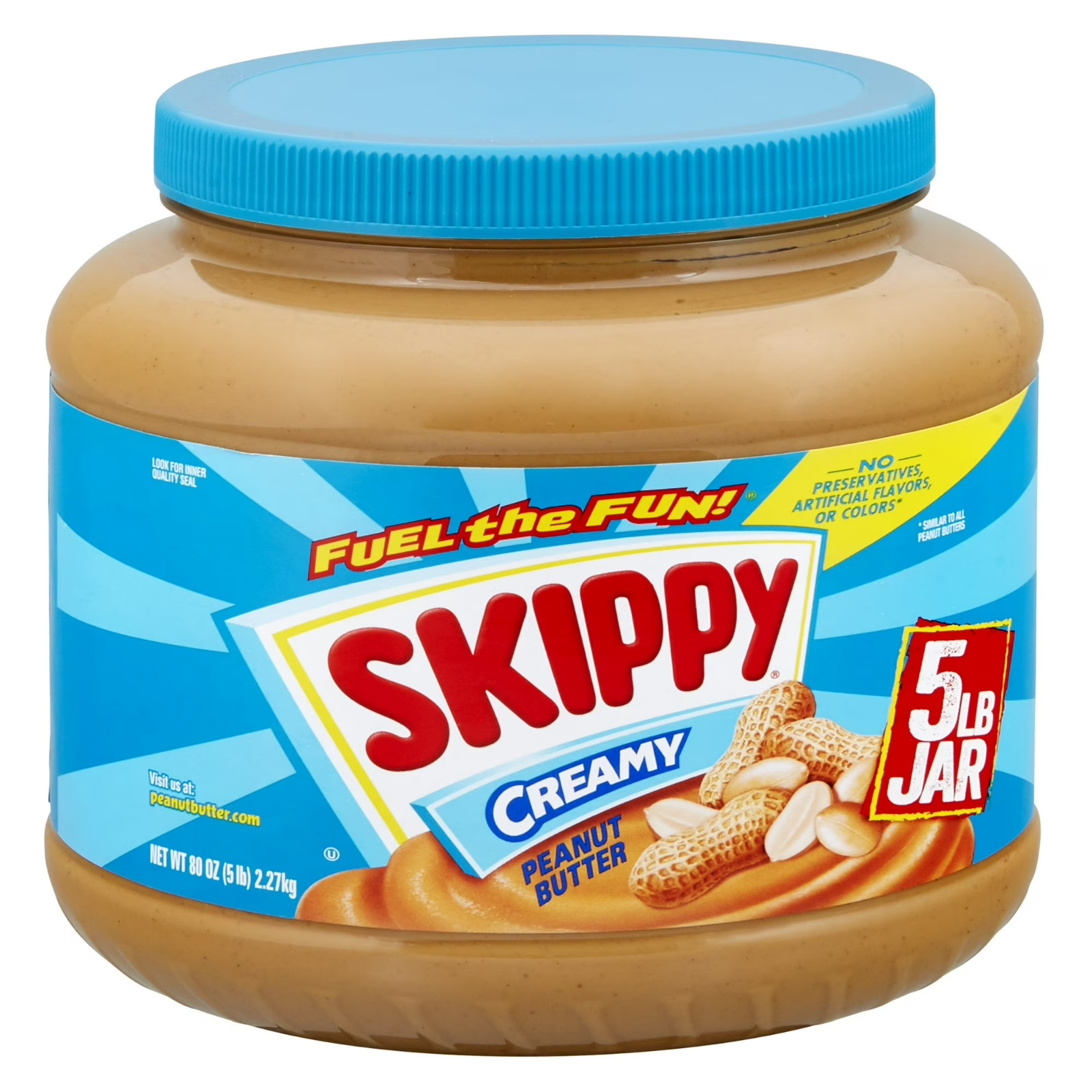 SKIPPY Peanut Butter, Creamy, 7 g Protein Per Serving, Shelf-Stable, 80 oz Jar