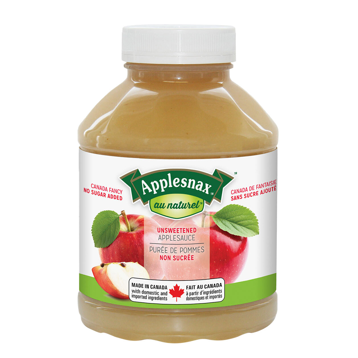 Applesnax Unsweetened Applesauce, 6 × 1.24 L 