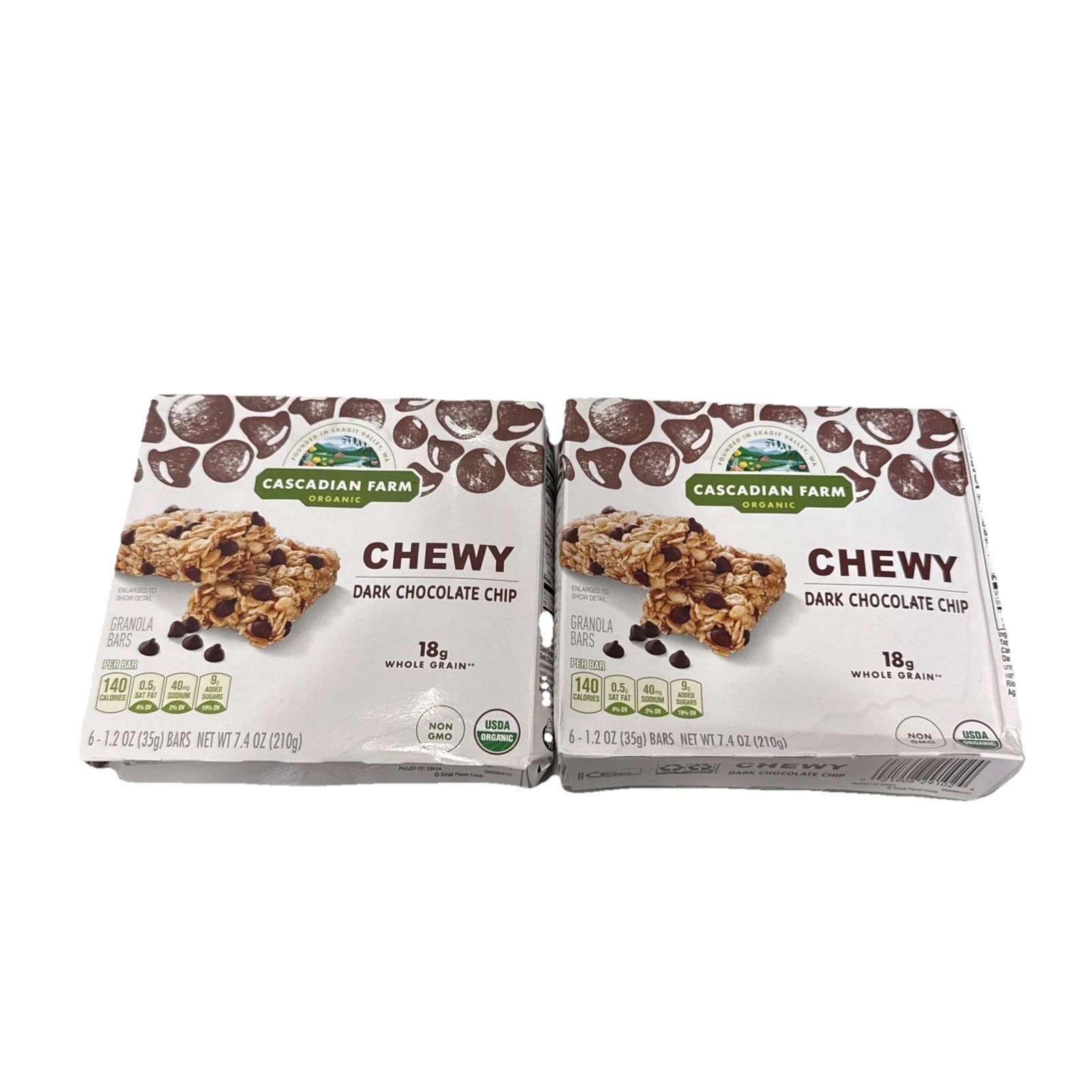 Cascadian Farm Chewy Dark Chocolate Chip (Box 2). 12 Bars