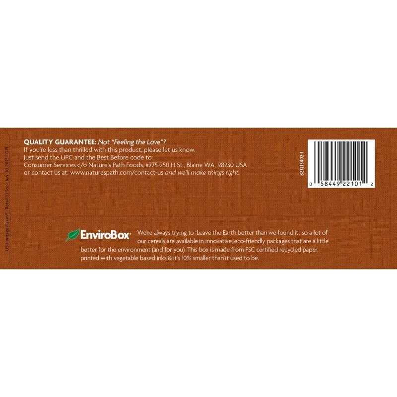 Nature’s Path Organic Breakfast Cereal, Heritage Flakes, 33.5oz Box