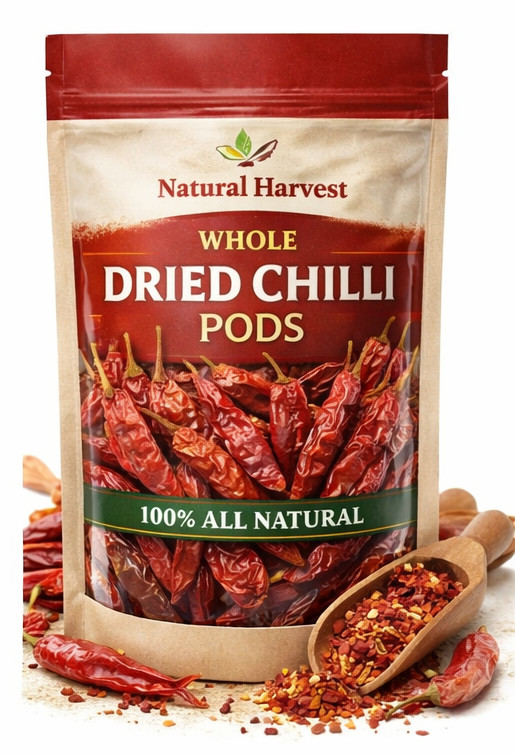 Dried Red Chilli Whole Pods 🌶️ Extra Hot Spicy Natural Peppers Cooking Bulk