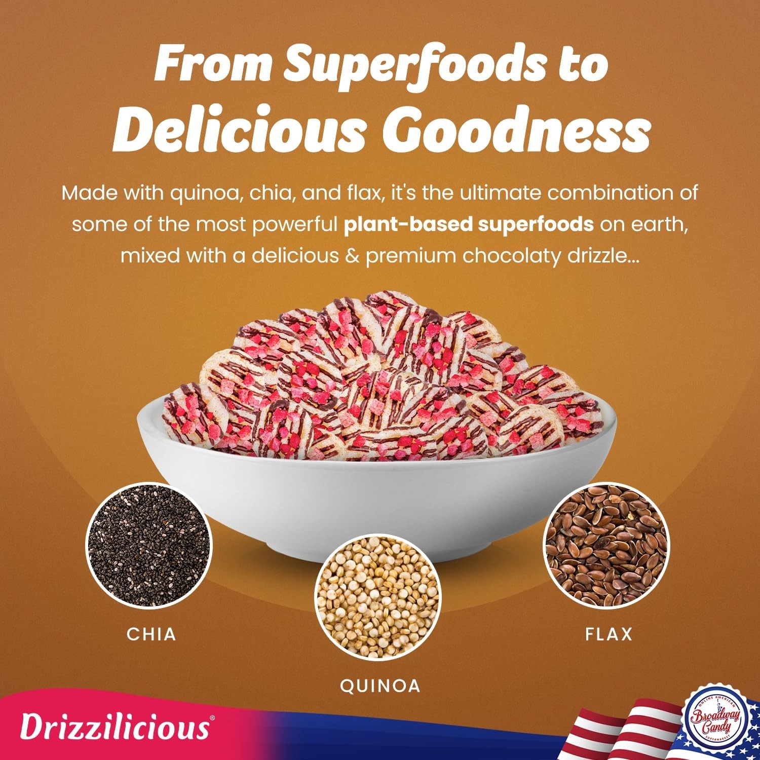 Drizzilicious Strawberry Chocolatey Mini Rice Cakes Bites Gluten Free Snacks 4pk