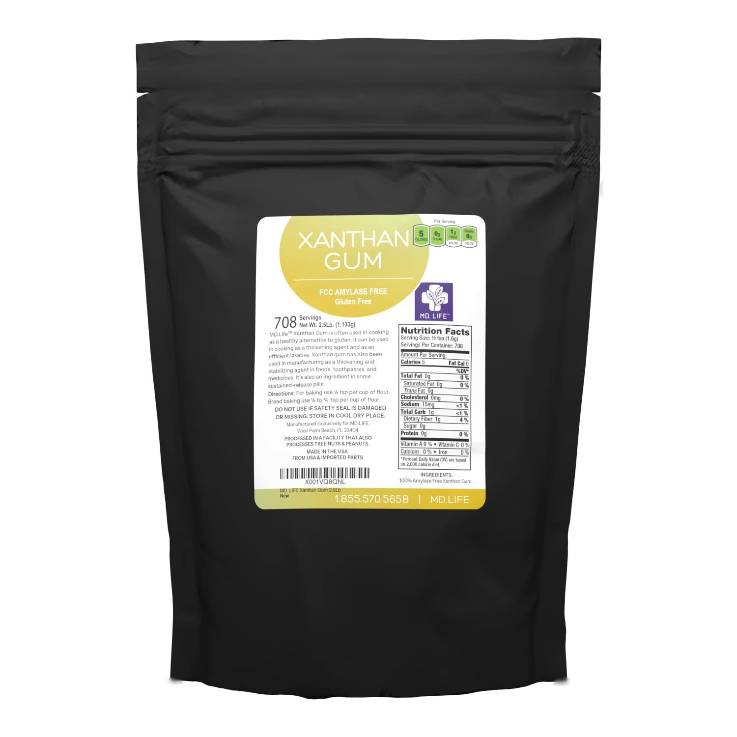 MD. Life Xanthan Gum for Baking Keto – 2.5 Pounds – 100% Natural Xanthan Gum …