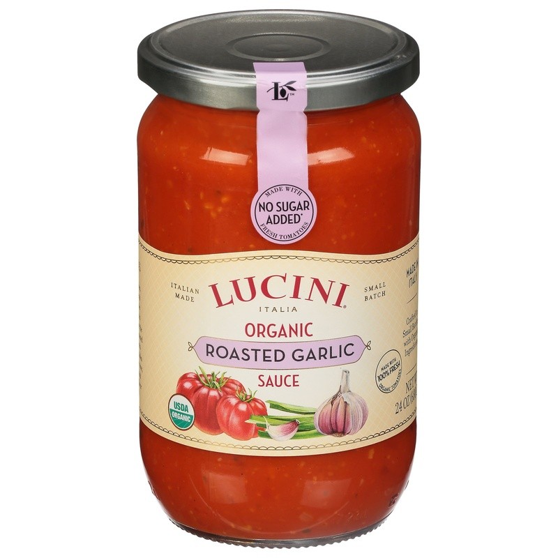 Organic Marinara Pasta Sauce Garlic Flavor 24oz Jar W/ Fresh Tuscan Tomatoes New