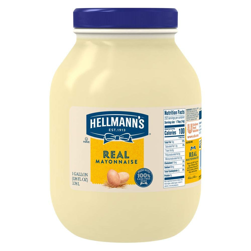 Hellmann’S Real Mayonnaise Jar Made w 100% Cage Free Eggs, Gluten Free, 1 Gallon