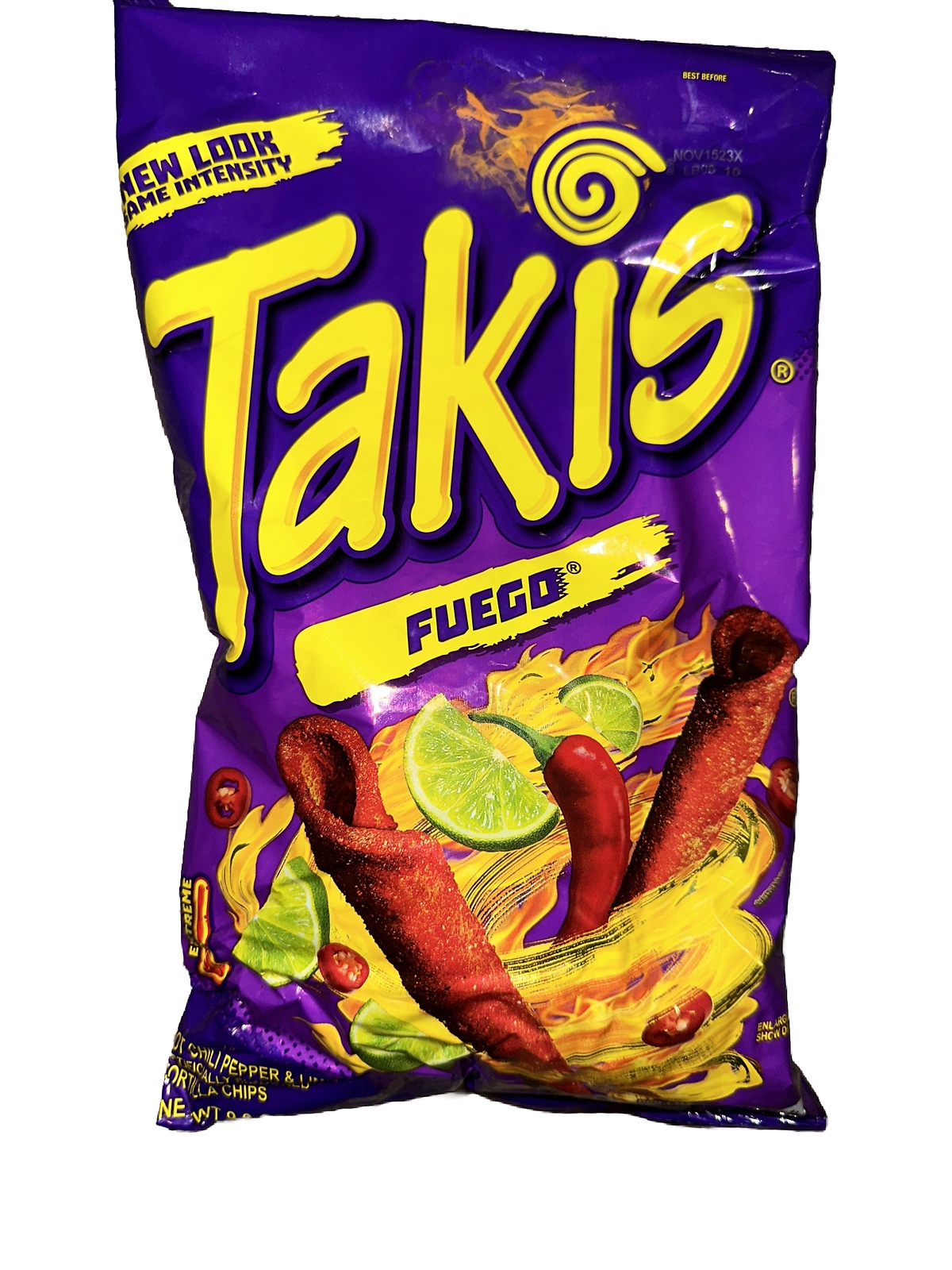 Takis Fuego 9 BAGS Bulk Rolled Tortilla Chips Hot Chili Pepper & Lime 9.9oz NEW