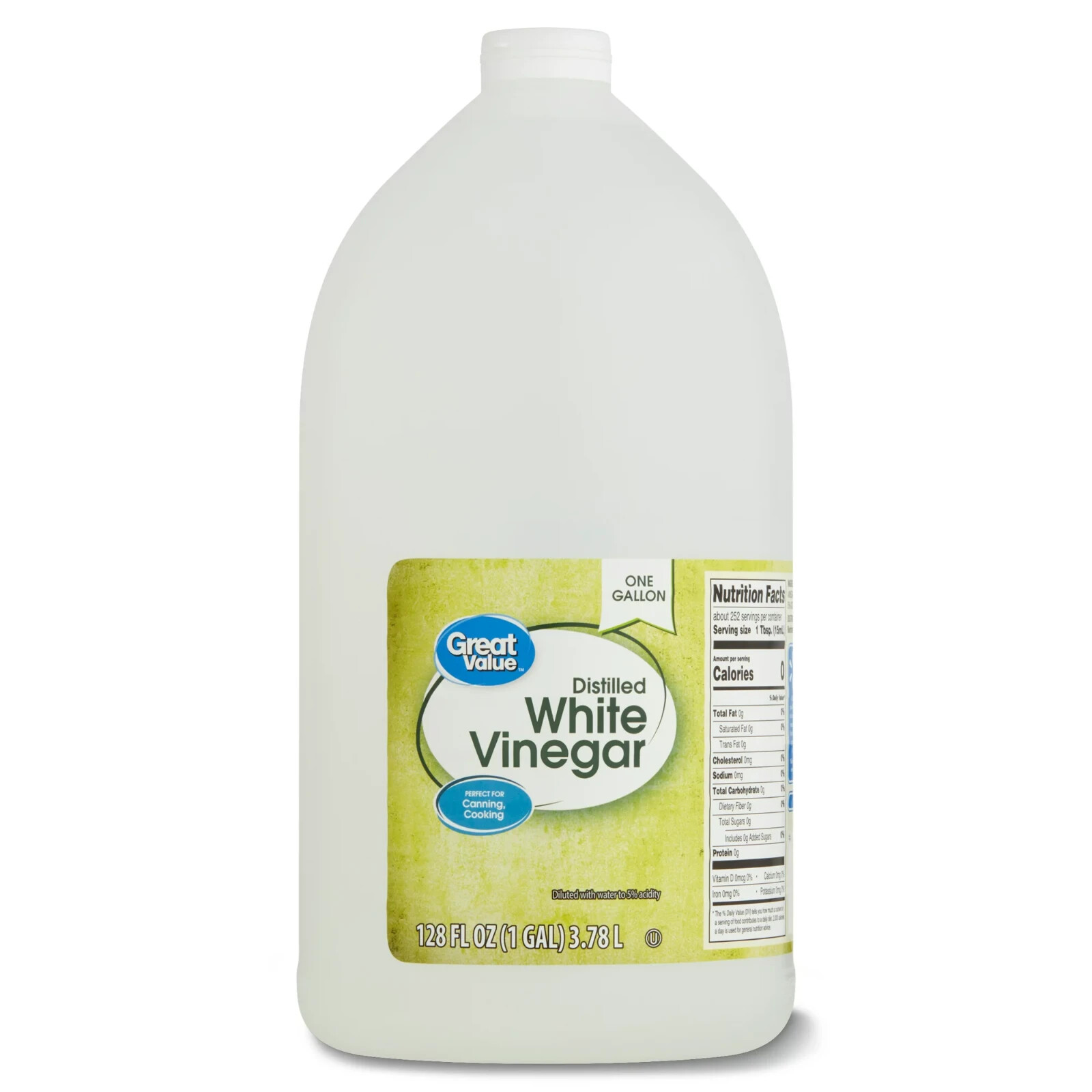 GREAT VALUE Distilled White Vinegar – JUMBO: 128 Oz. – For Cooking & Cleaning!