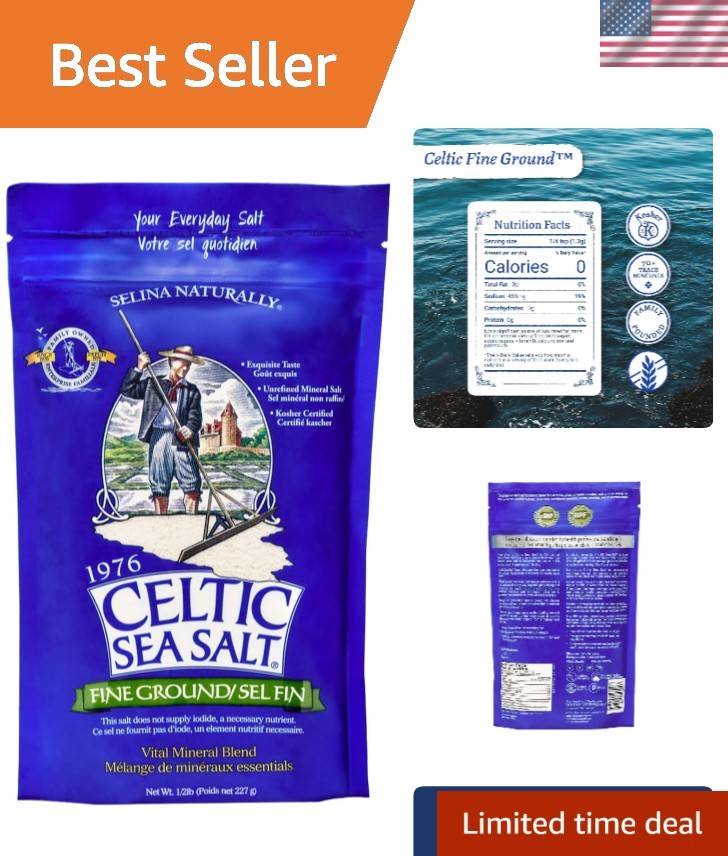 Celtic Sea Salt Fine Ground – Natural Mineral Salt, Sustainably Harvested, GM…