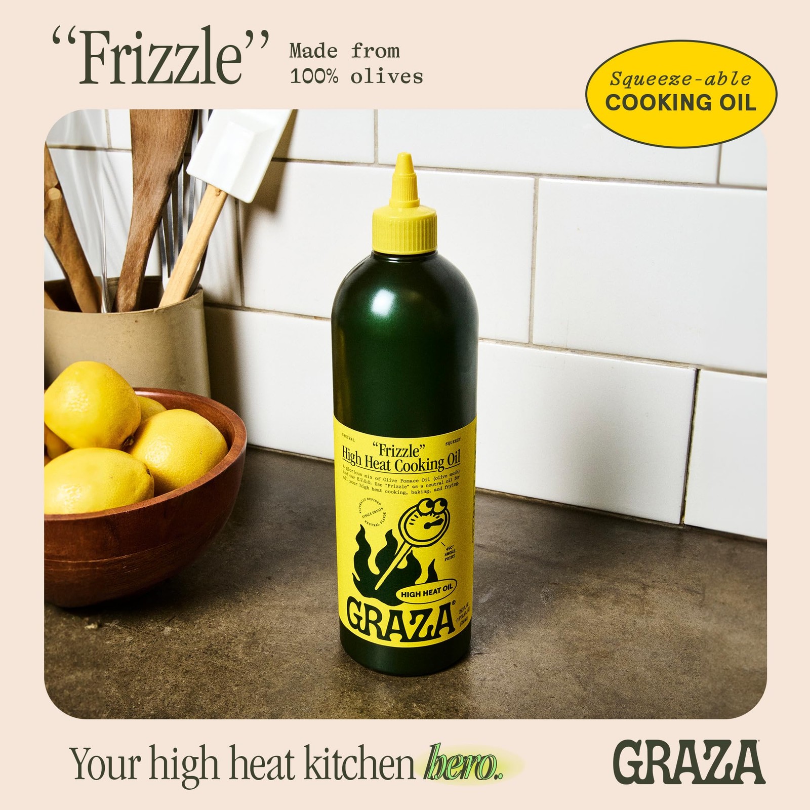 Graza Frizzle High Heat Cooking Oil – with 25.3 Fl Oz (Pack of 1)