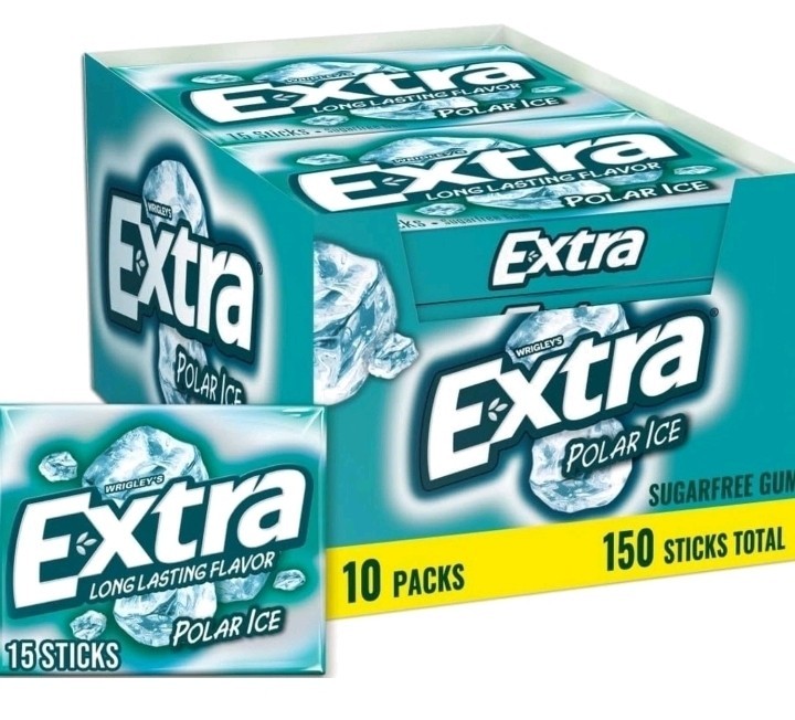 EXTRA Polar Ice Sugarfree Gum, 15 Sticks (Pack of 10)