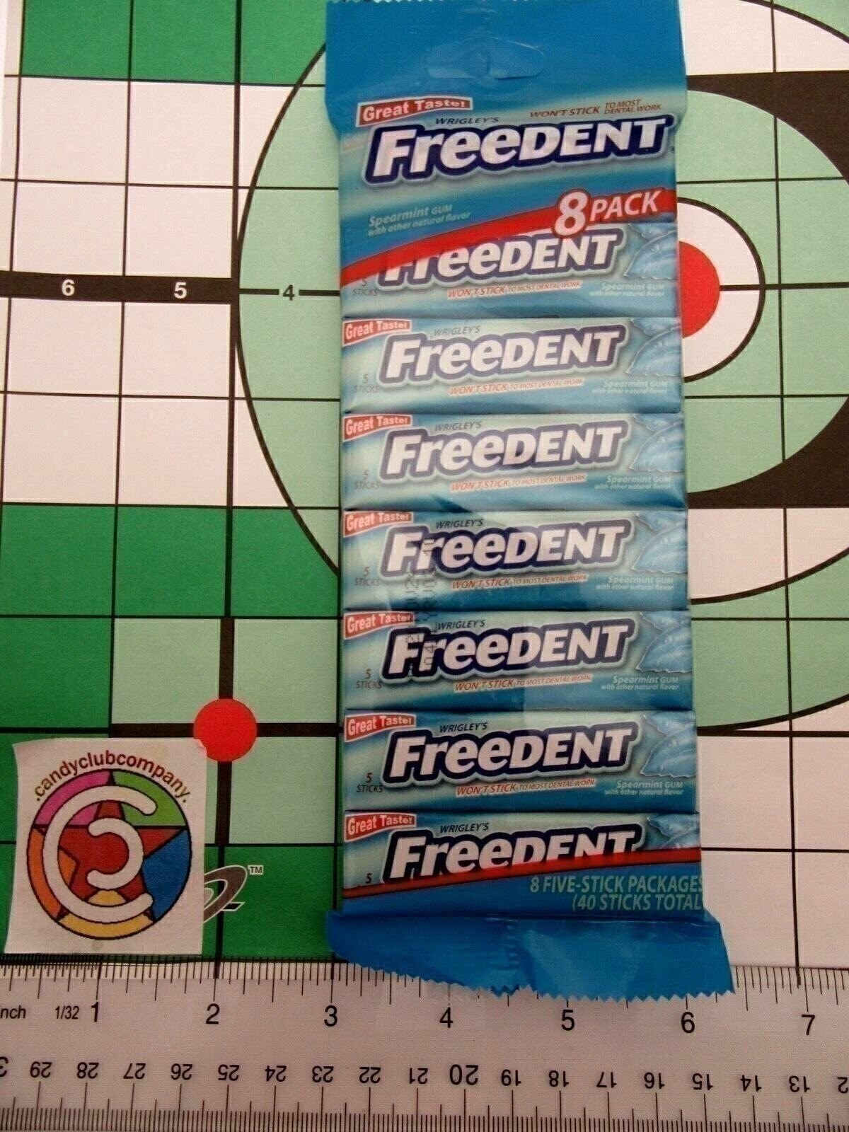 Wrigley’s Freedent Gum 8 pack Spearmint 40 Sticks candy ~ Lot of 2 Minty