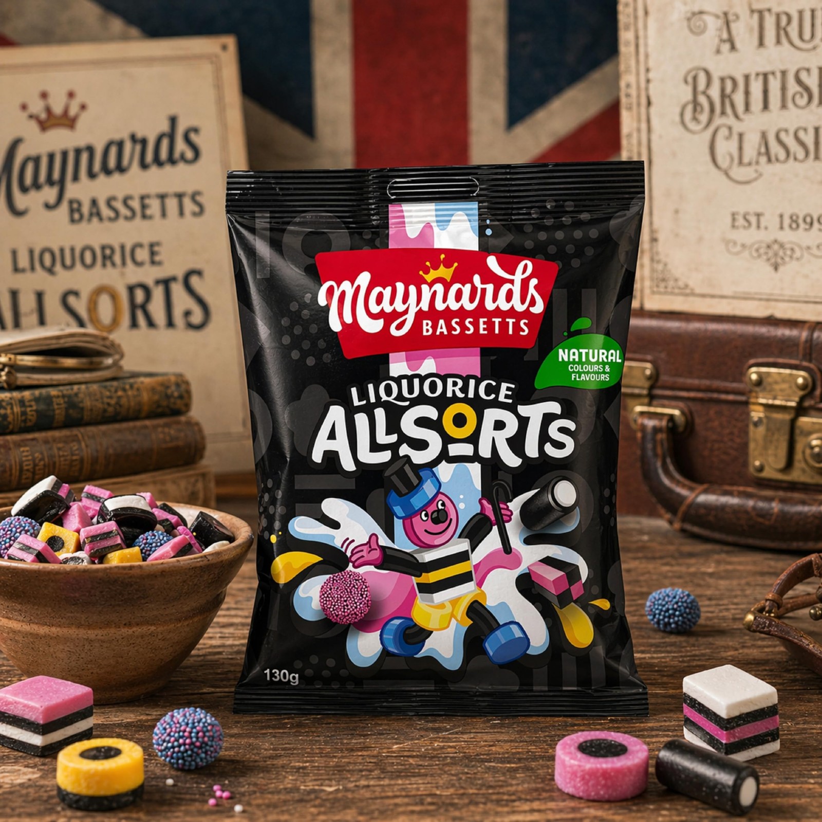Bassetts Liquorice Allsorts 130g – Assorted Sweets (Pack of 4)
