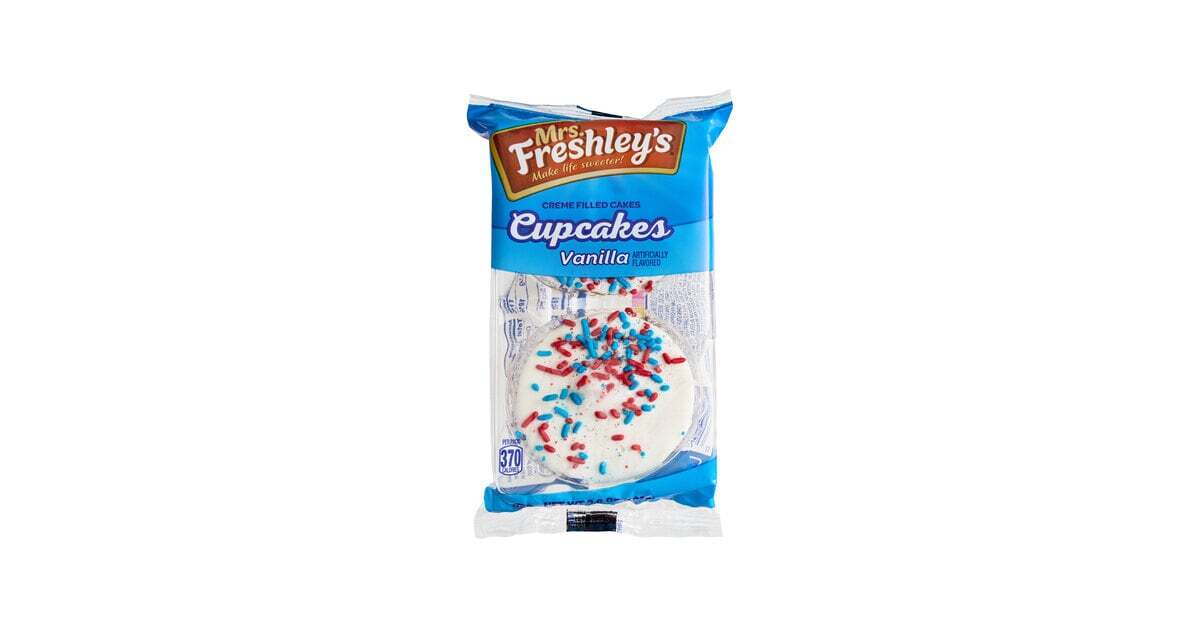 Mrs. Freshley’s Vanilla Creamy Filled Cupcake, 3.6 Ounce 2 Count Per Pack (Pa…