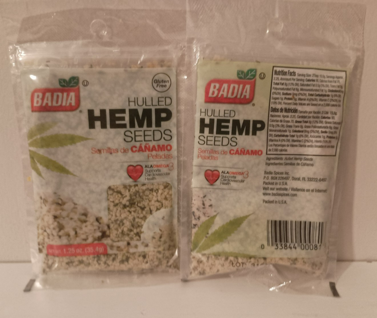 Badia® Hulled Hemp Seeds 1.25 Oz (2 Pack) High in Fiber Protein and Omega 3