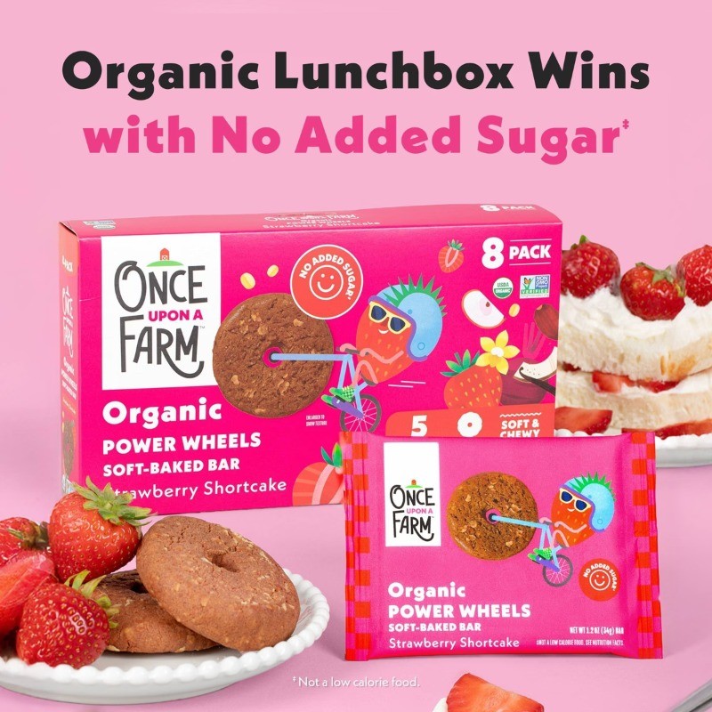 Once Upon A Farm Organic Soft Baked Strawberry Shortcake Snack Bars – 9.6oz/8ct
