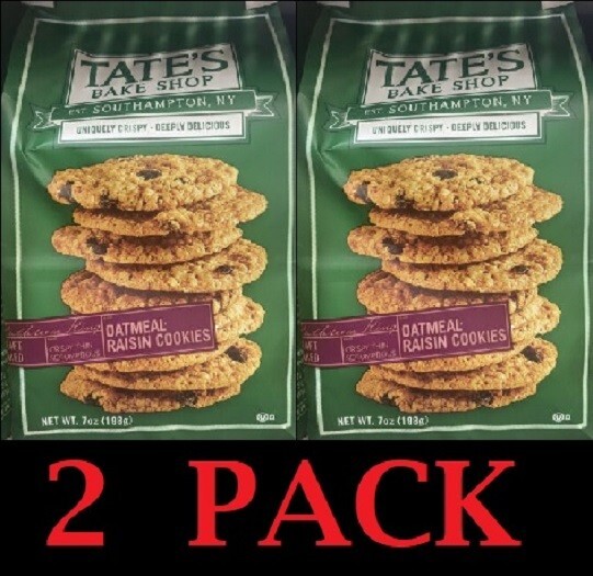 2x Tate’s Bake Shop OATMEAL RAISIN Cookies 7 oz Bag – 2 PACK