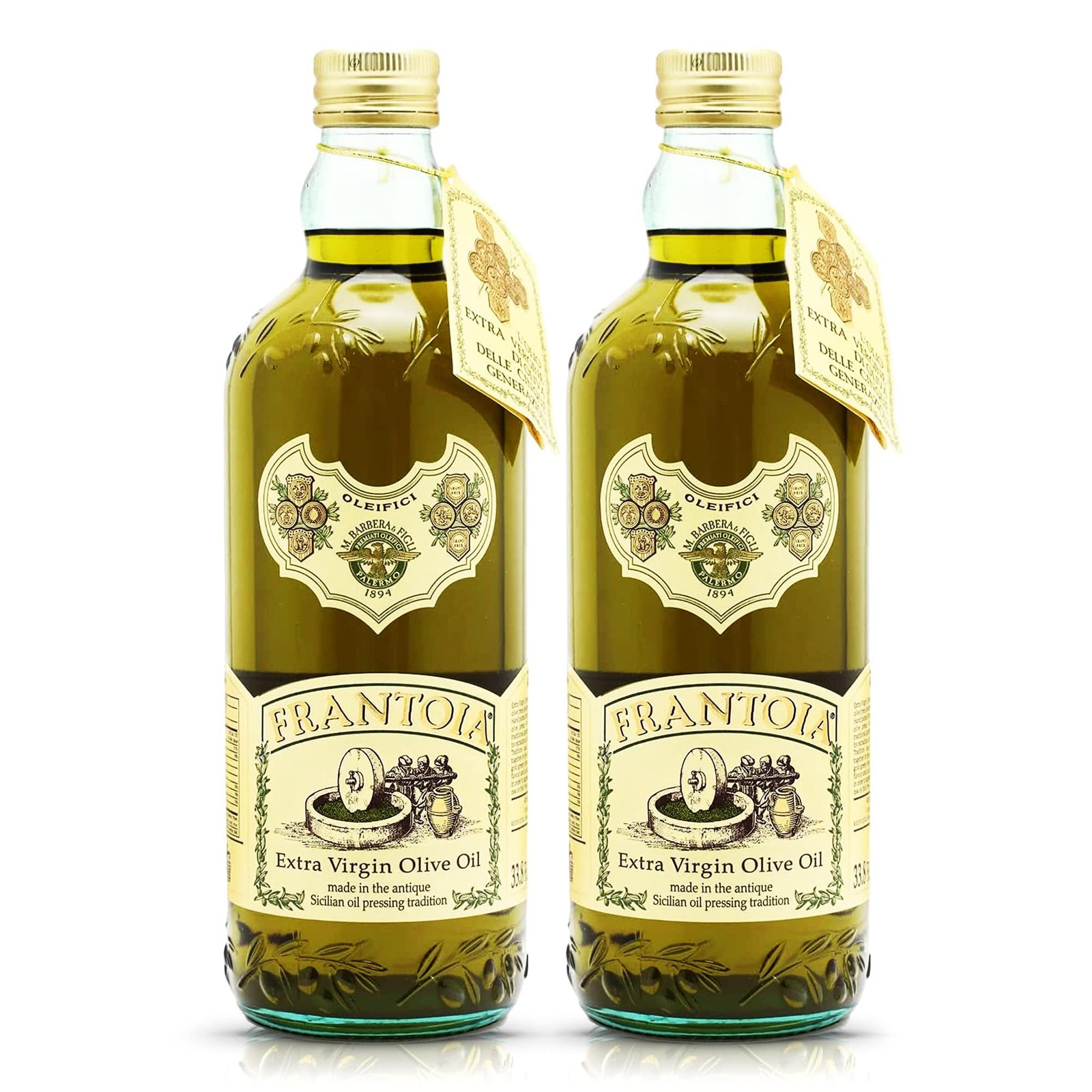 Frantoi Extra Virgin Olive Oil, 33.8 fl oz 1 Liter – Award-Winning Sicilian E…