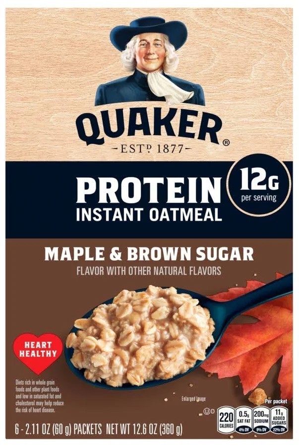 Quaker Maple & Brown Sugar Protein Instant Oatmeal – 12.6 oz Box – 5 PACK