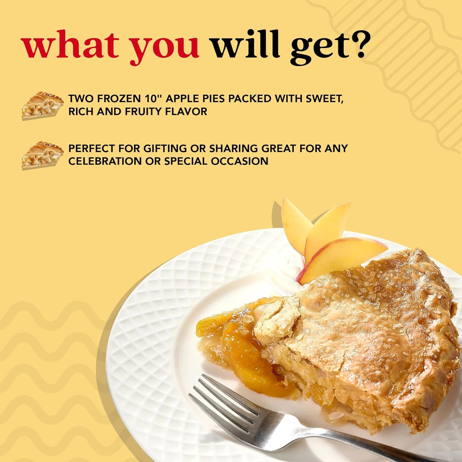 David’s Cookies Grandé Apple Pie 10″ 2-Pack Ready to Bake Gourmet Dessert Gift