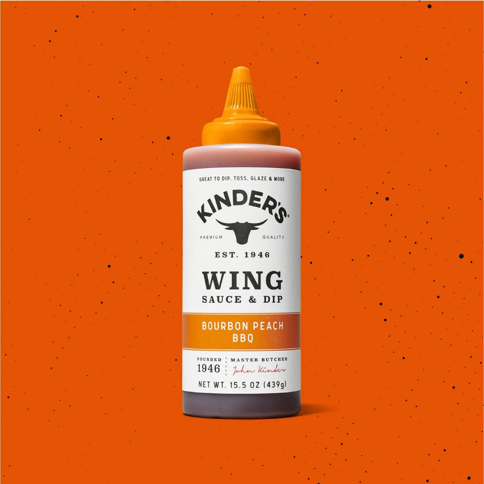 Kinder’s Bourbon Peach BBQ Wing Sauce and Dip, 15.5 oz Squeeze Bottle…
