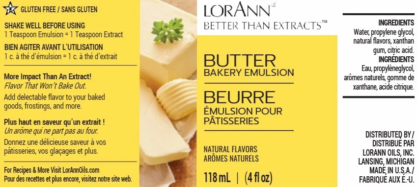 LorAnn Butter Bakery Emulsion 4 oz (118mL) Flavoring Oil Baking Extract Cooking