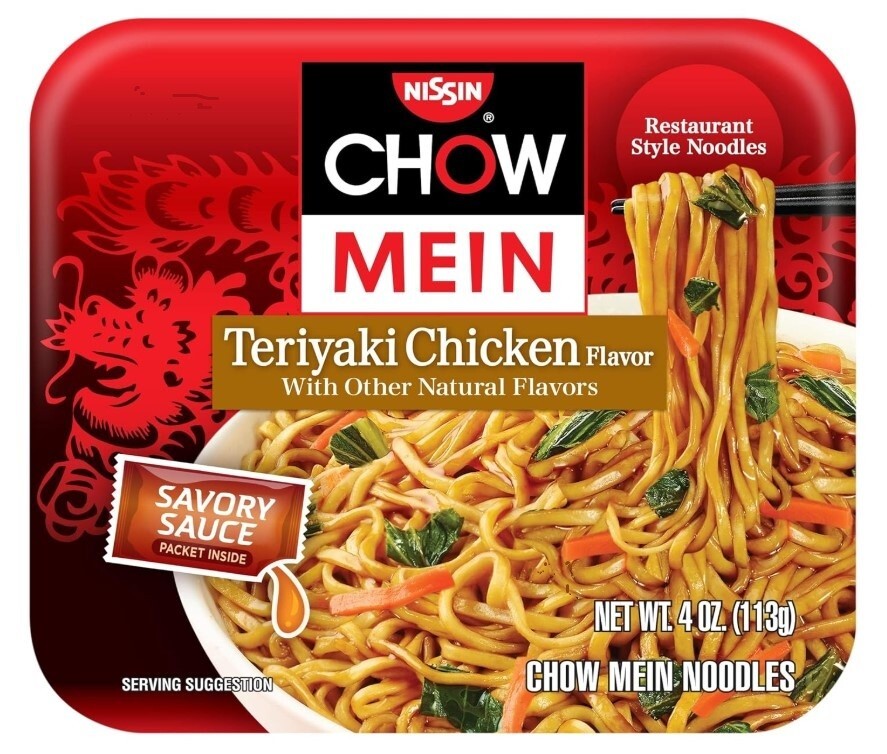 Nissin Chow Mein Teriyaki Chicken, 4 oz (Pack of 8)