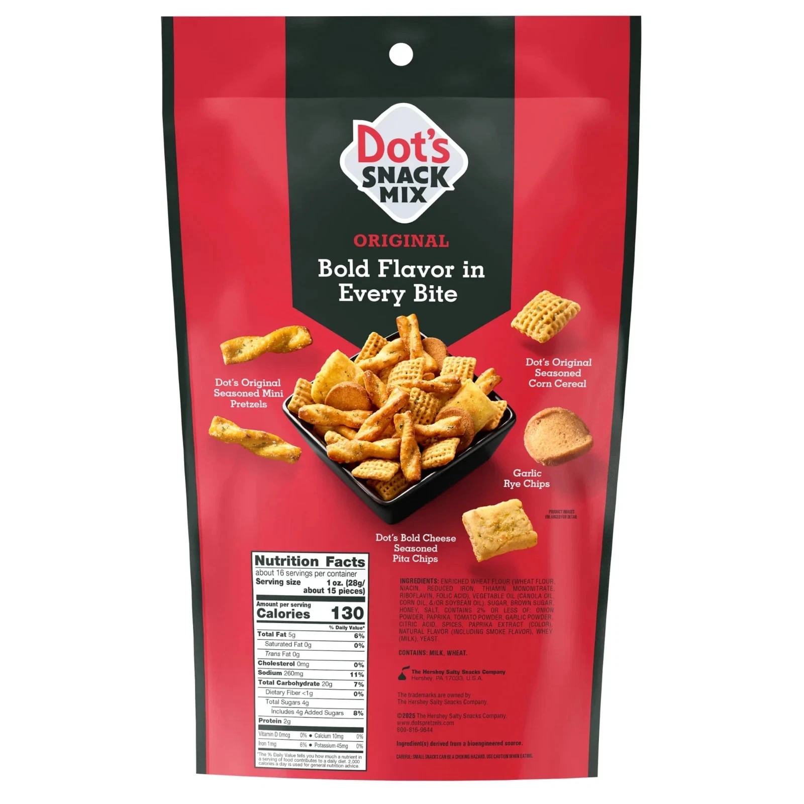 Dot’s Snack Mix, Mini Pretzels, Corn Cereal, Cheese Pita Chips, Rye Chips, 14 oz