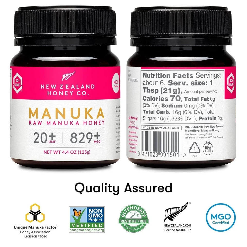 New Zealand Honey Co. Raw Manuka Honey UMF 20+ / MGO 829+ | UMF Certified | 4…