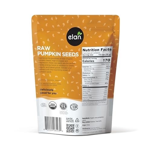 Organic Pumpkin Seeds 6.5 oz Unsalted Unroasted Shelled Kernels No Shell
