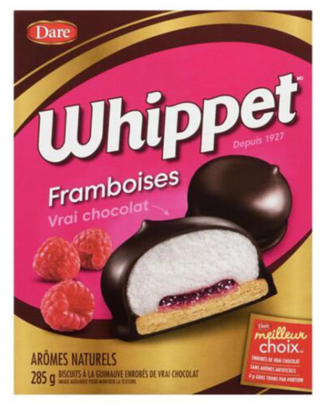 Dare Whippet Chocolate Covered Marshmallow Cookie Raspberry 285g (2 Pack)