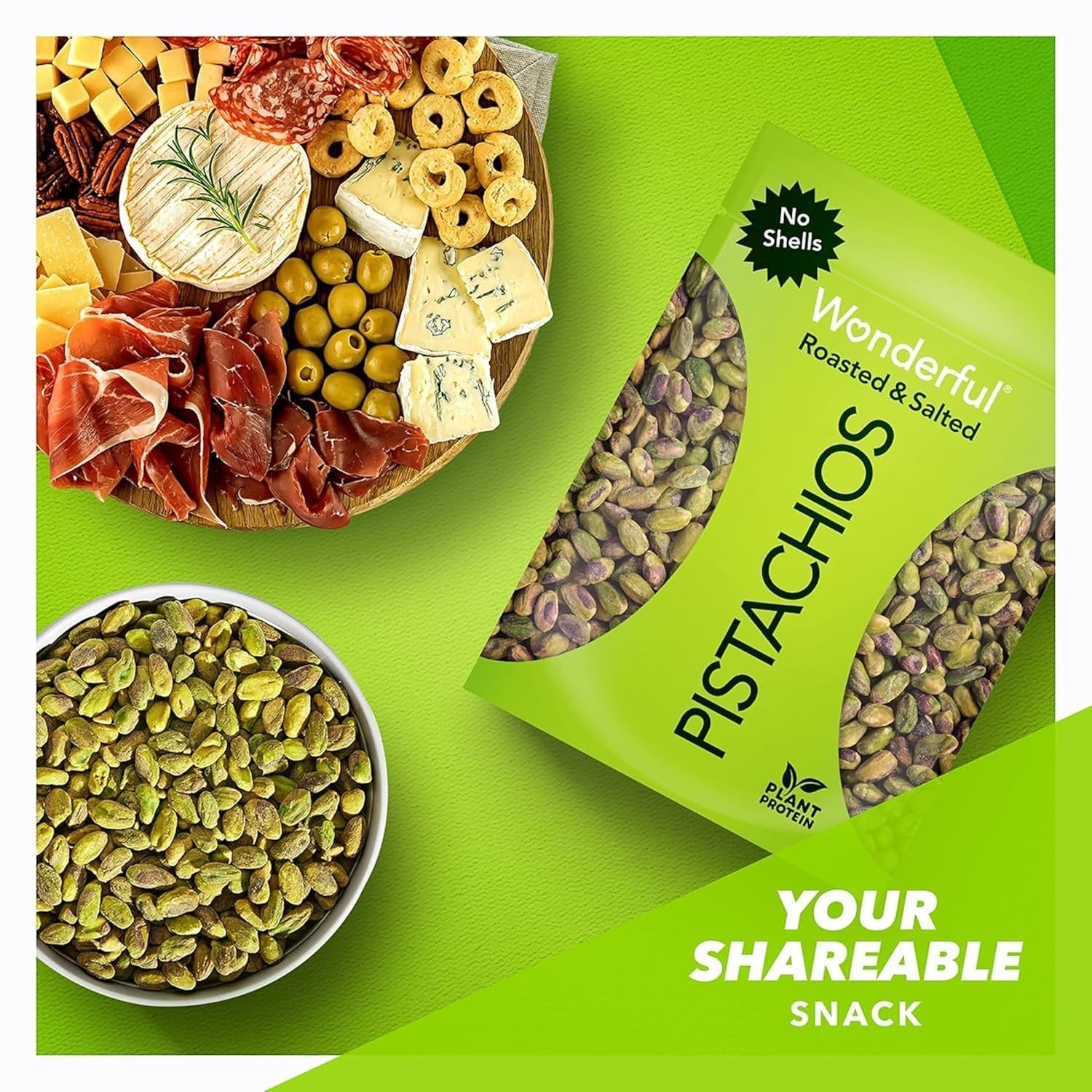 Wonderful Pistachios & Almonds No-Shell Roasted and Salted Pistachios 12 oz