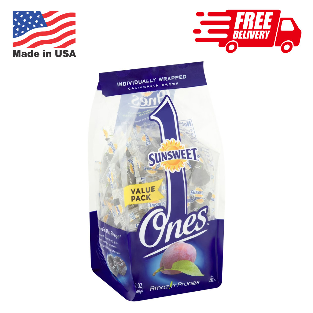 Sunsweet Amazin Ones Prunes 12 oz Individually Wrapped Dried Fruit Snack