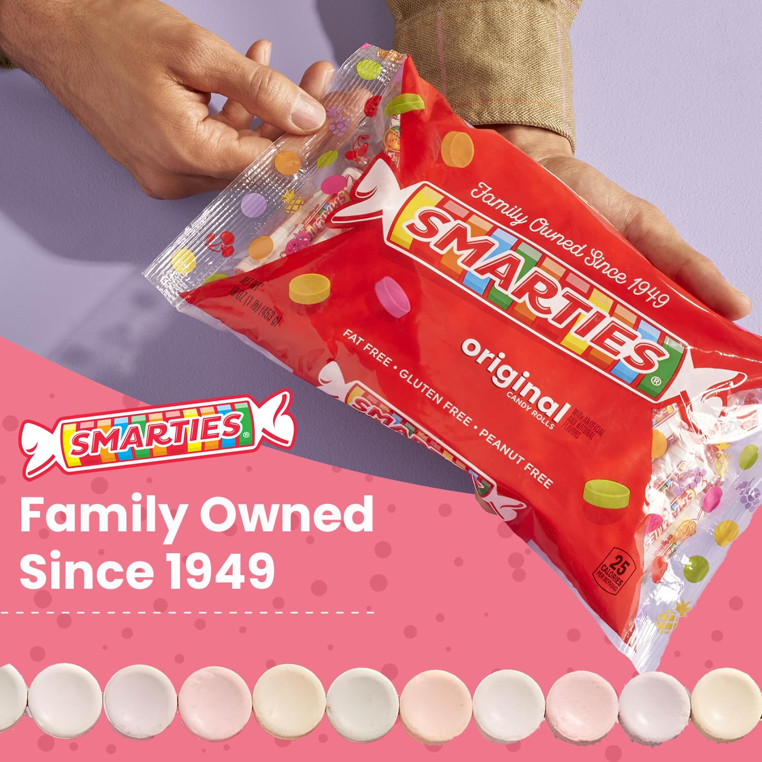 Smarties Candy Bulk Rolls Original Flavor – Gluten & Vegan Free – Classic Sweetn