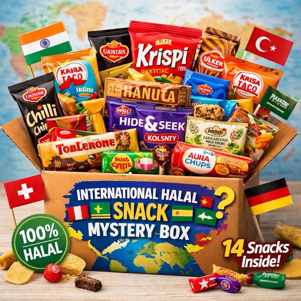 International Snack Box, 14 Pcs, Foreign Snack Box, Exotic Candy Variety Pack