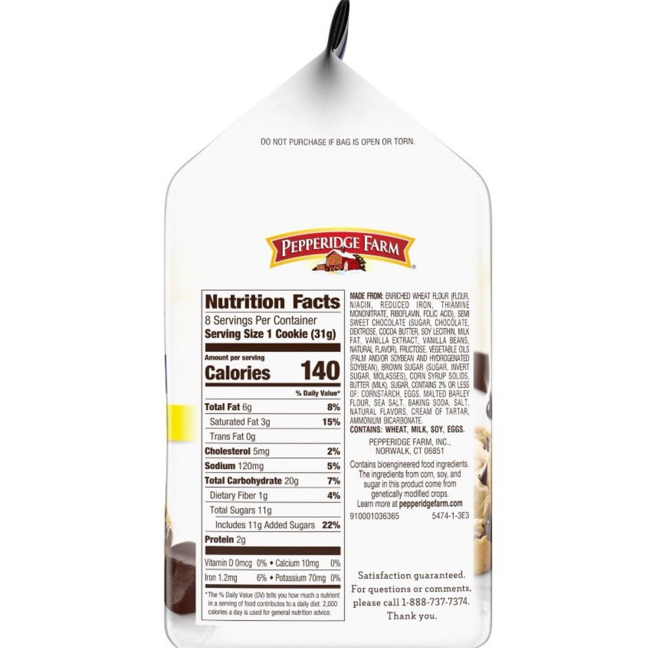 🟠 New Pepperidge Farm NEWPORT Dark Chocolate Sea Salt Baked Cookies Bag 8.6oz