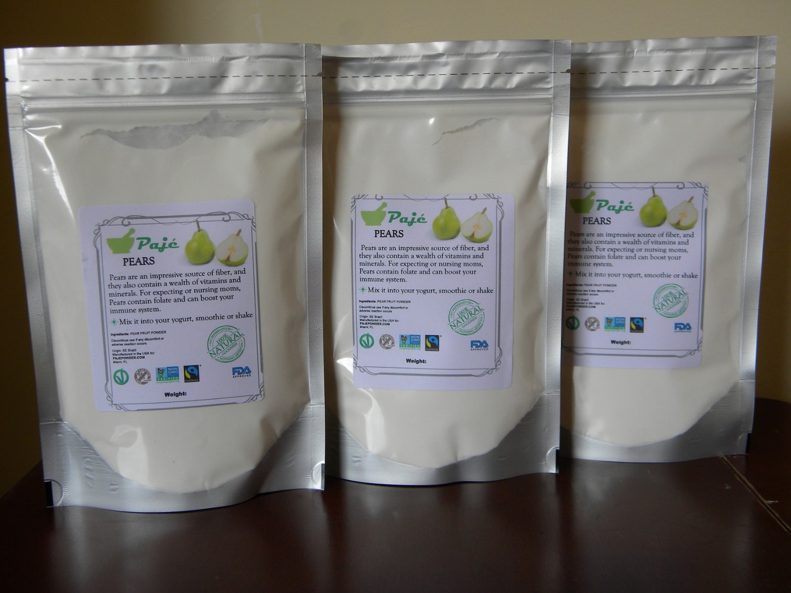 PEARS powder 8oz 16oz 1lb 32oz 2lb 4lb IMMUNE SYSTEM BOOST MINERALS VIT C, PAJE