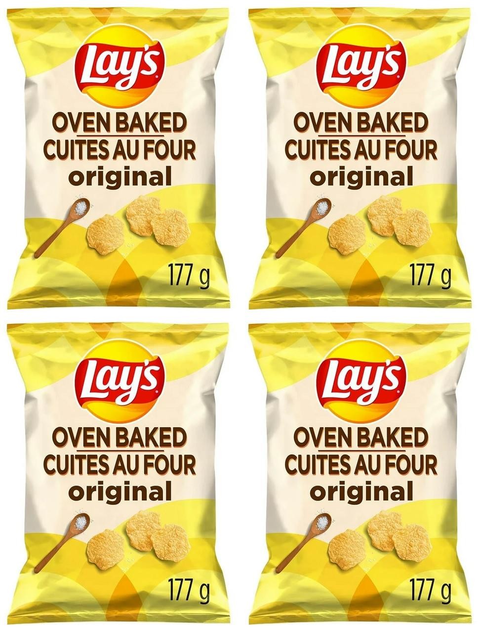 Lay’s Oven Baked Potato Chips Original, 177g (4 Pack)