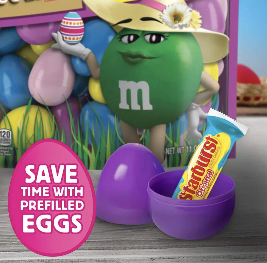 M&M’S, TWIX & STARBURST Candy-Filled Easter Eggs Bag, 11.04 Oz, 30 Count-SHIP24H