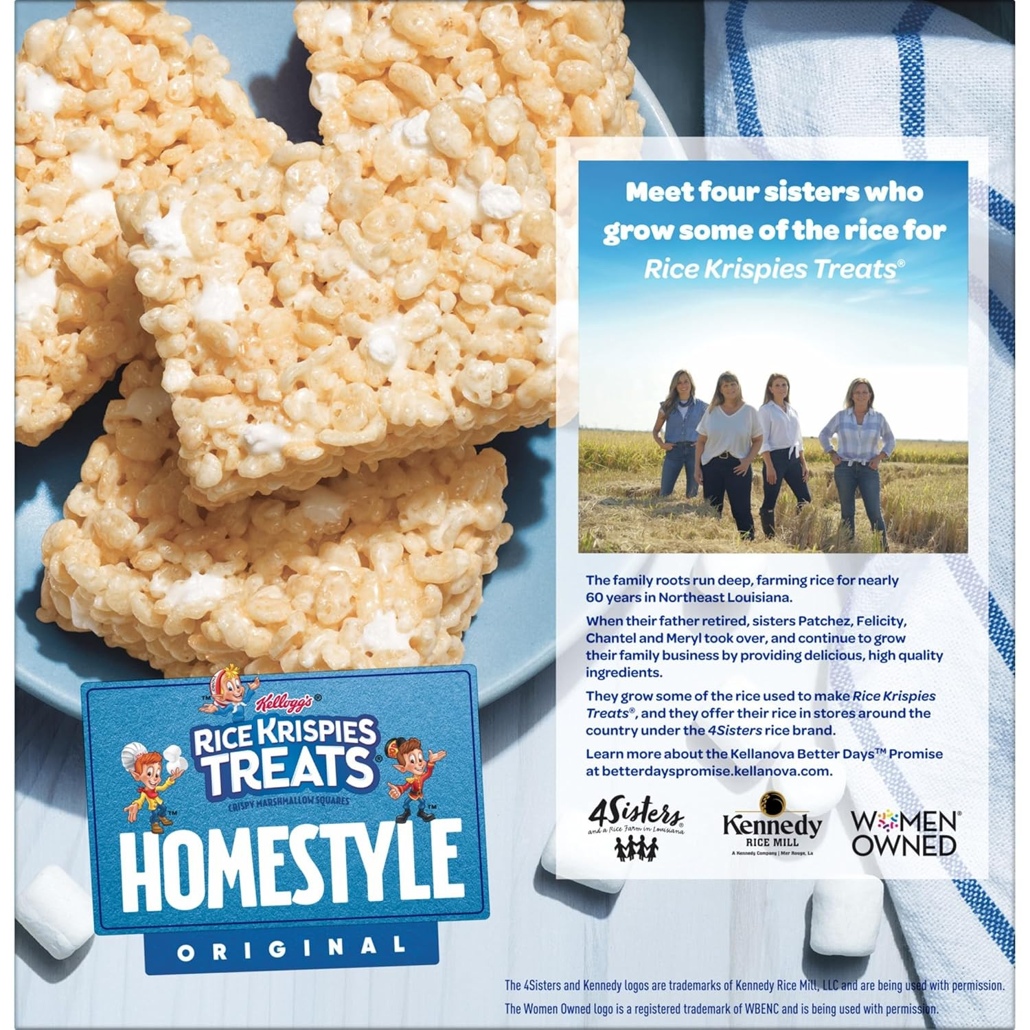 Homestyle Crispy Marshmallow Squares, Kids Snacks, Snack Bars, Original, 27.9Oz