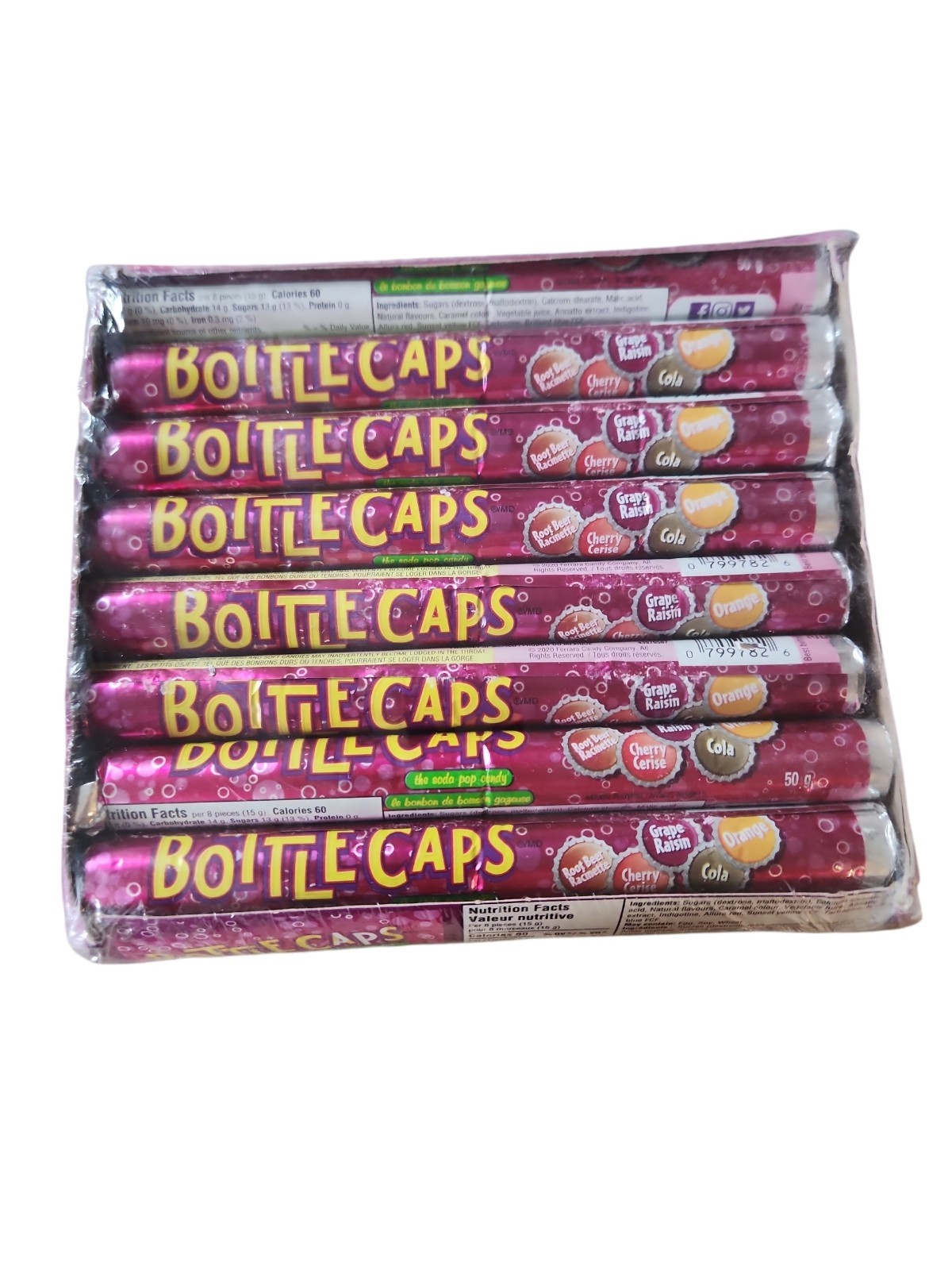 Bottle Caps Soda Pop Candy – 24 Rolls (50g Each), Retro Hard Candy, Exp: 6/27