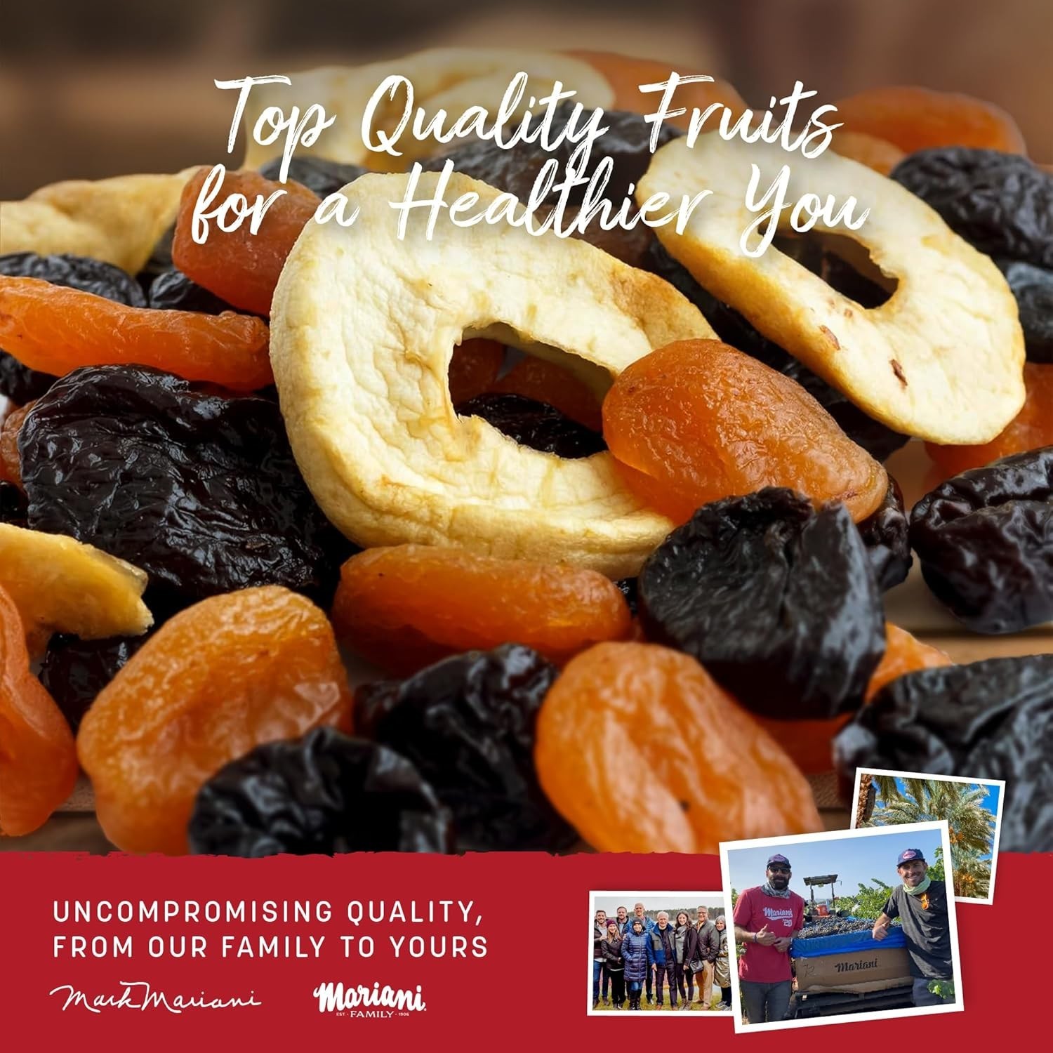 Mariani Mixed Fruit 30oz Bulk Bag – No Sugar Added Dried Fruit Mix with Pears,