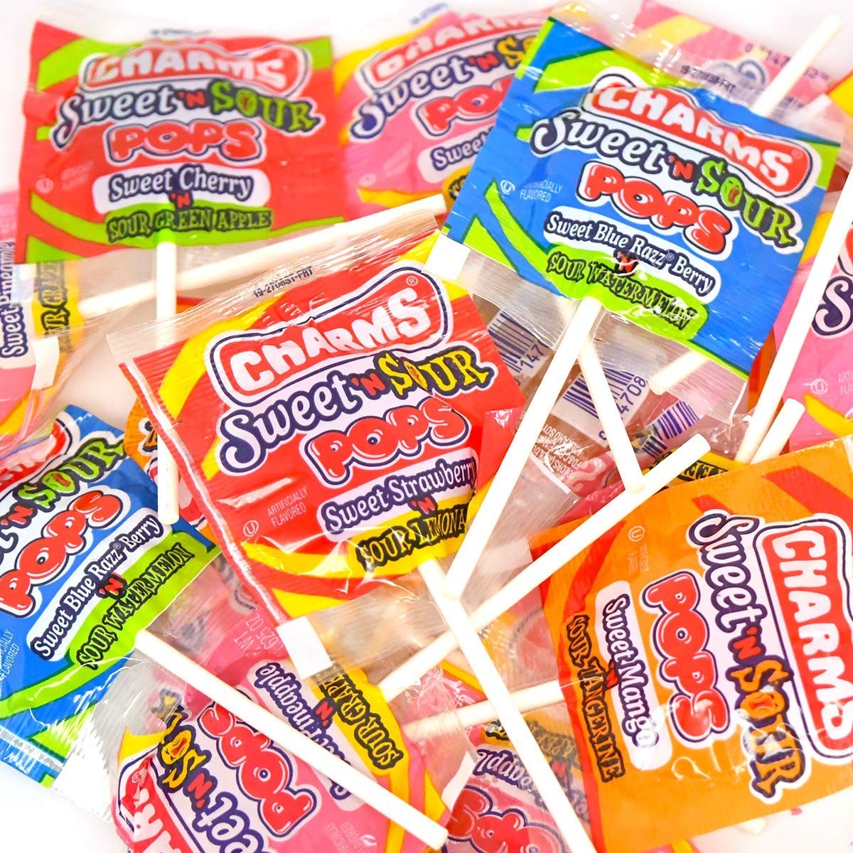 Pops, in 5 Assorted Sweet/Sour Flavors, 0.6 Ounce Pack of 48