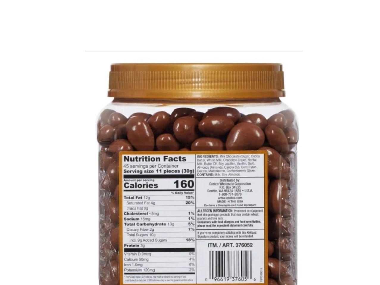 Kirkland Milk Chocolate Almonds 3 lb Each (2 Pack) Bulk Chocolate Free Shipping
