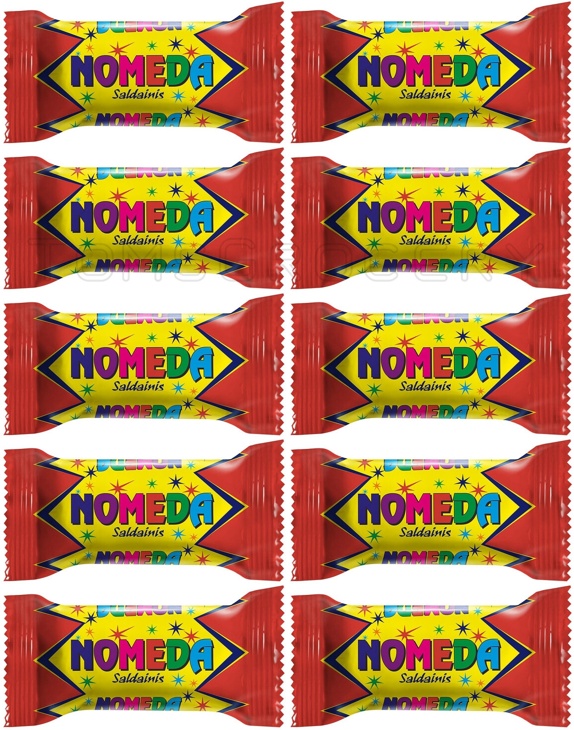 10 NOMEDA Crunchy Wafer Chocolate Bars with Peanuts & Apple Jelly 40g 1.4oz