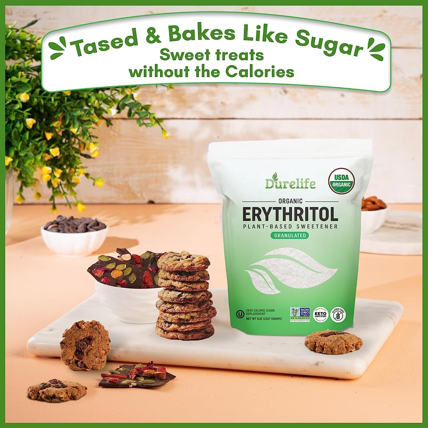 Durelife USDA Organic Erythritol Sweetener 5 lb