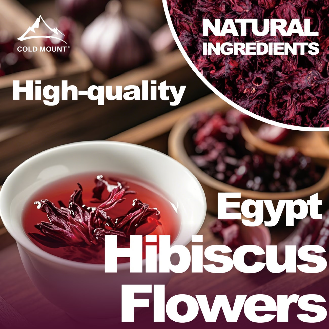 Natural High-Quality 50 Hibiscus Flower Tea Bags Herbal Tea Rich in Antioxidants