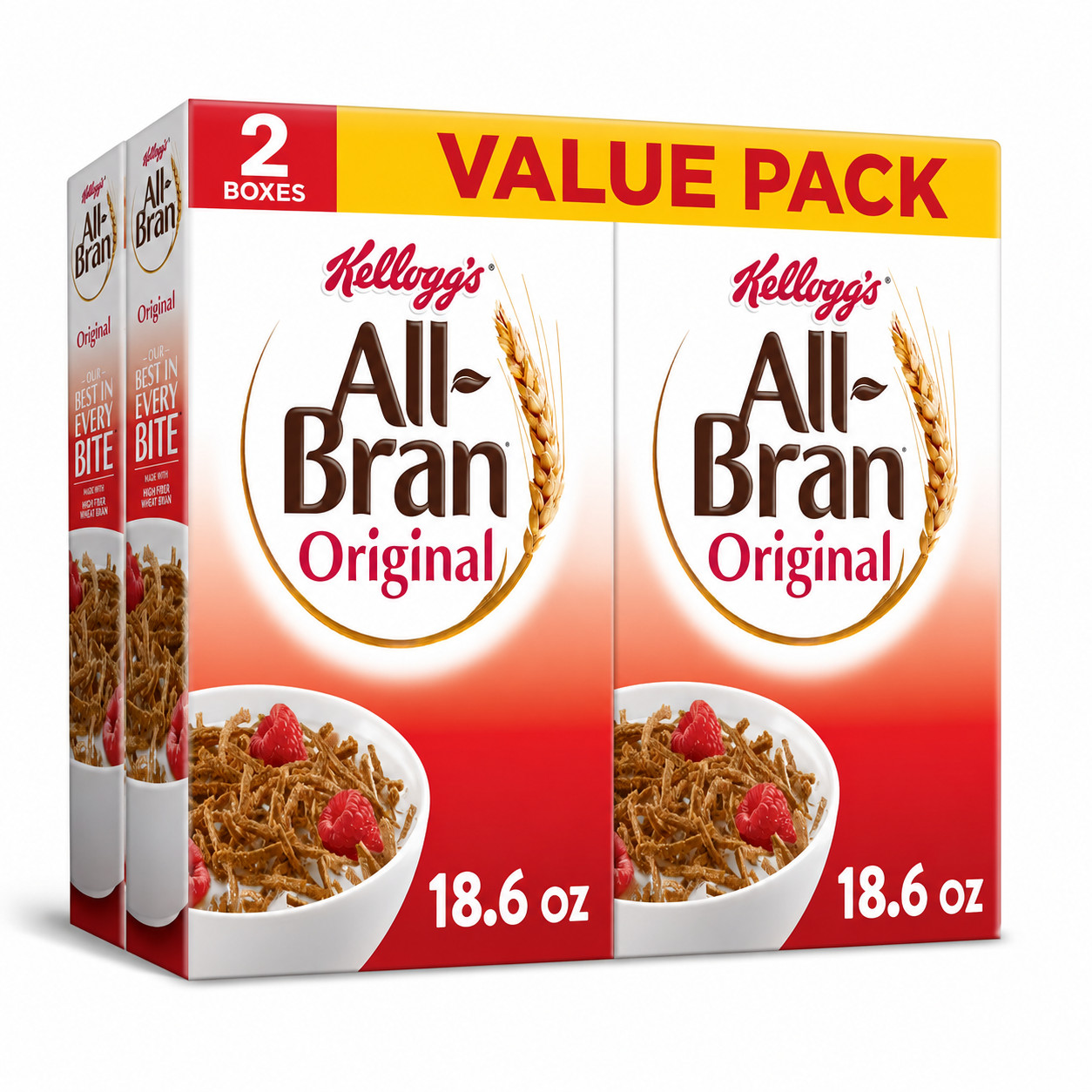(Pack of 2)Kelloggs All Bran original Breakfast cereal Family size 18.6 oz……