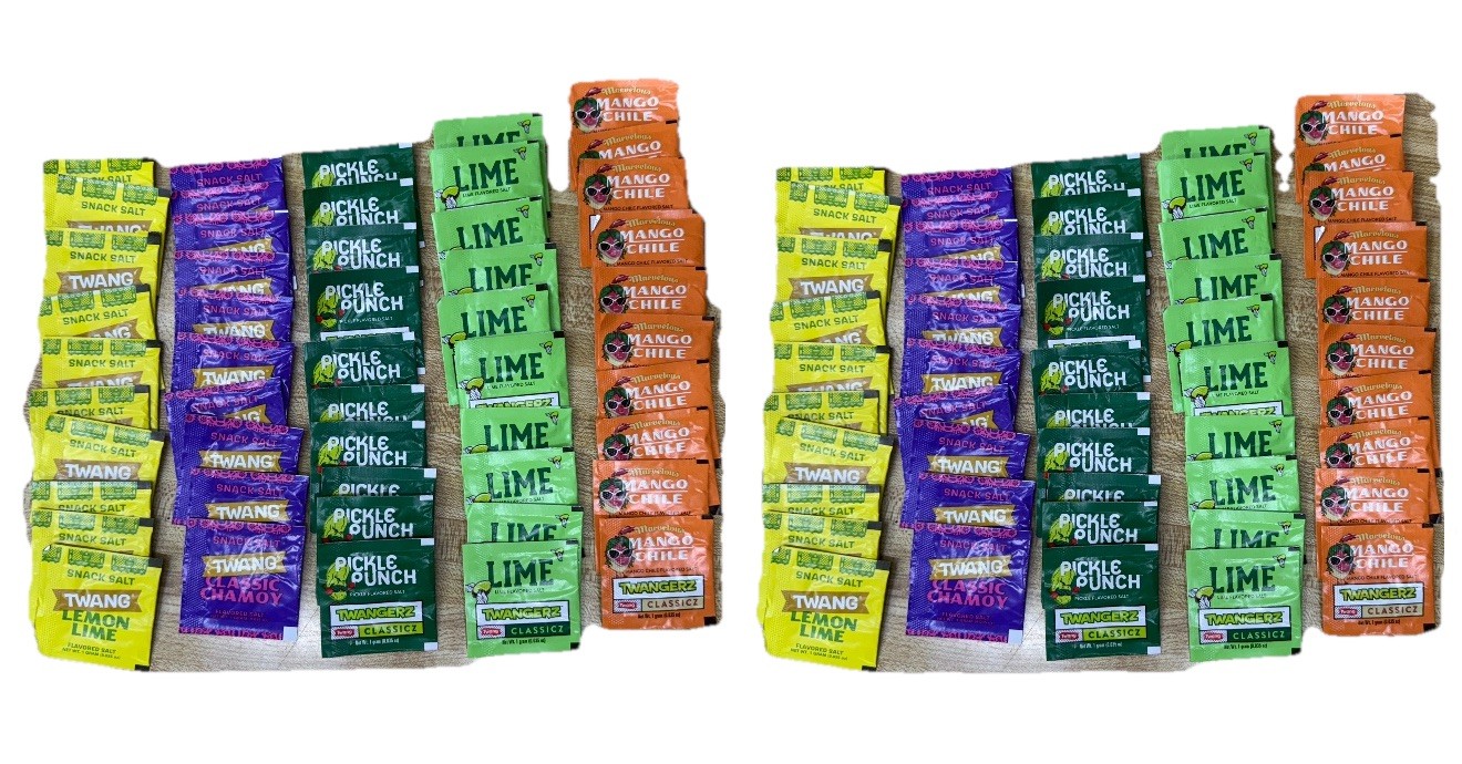100 Packets Twang Twangerz Mix Flavors Salt Topping | 0.03oz FREE SHIPPING